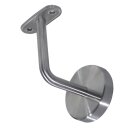 Stainless steel handrail support with screw-on plate incl. cover rosette
