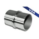 Pipe connector 42.4 x 2 mm straight stainless steel V2A, ground for pipe