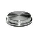 Stainless steel end cap domed 42.4x2mm with knurling solid material impact cap