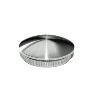 Stainless steel end cap domed 33.7x2mm with knurling Solid material impact cap