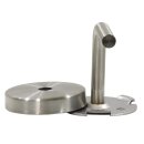 Stainless steel handrail support with cover rosette and pin for welding on Version