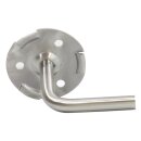 Stainless steel handrail support with cover rosette and pin for welding on Version V2A